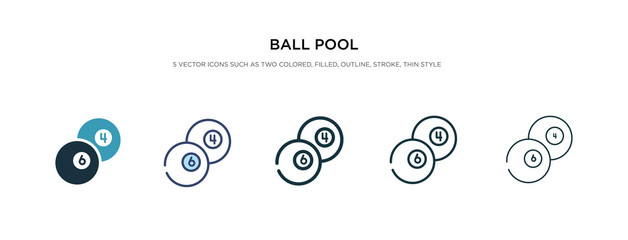 ball pool icon in different style vector illustration. two colored and black ball pool vector icons designed in filled, outline, line and stroke style can be used for web, mobile, ui