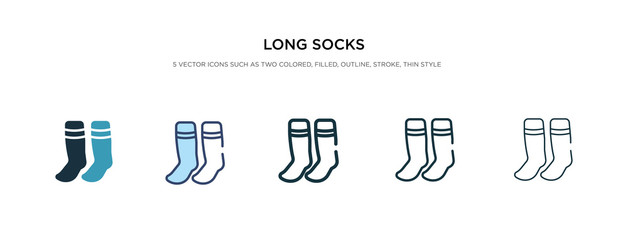 long socks icon in different style vector illustration. two colored and black long socks vector icons designed in filled, outline, line and stroke style can be used for web, mobile, ui