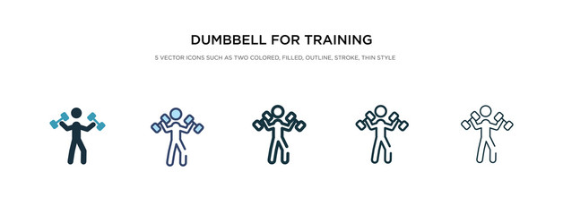 dumbbell for training icon in different style vector illustration. two colored and black dumbbell for training vector icons designed in filled, outline, line and stroke style can be used for web,