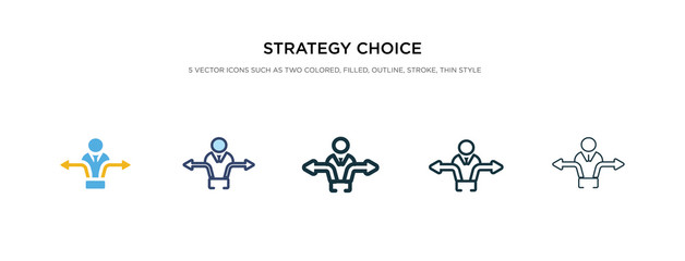 strategy choice icon in different style vector illustration. two colored and black strategy choice vector icons designed in filled, outline, line and stroke style can be used for web, mobile, ui