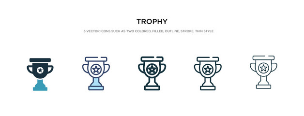 trophy icon in different style vector illustration. two colored and black trophy vector icons designed in filled, outline, line and stroke style can be used for web, mobile, ui