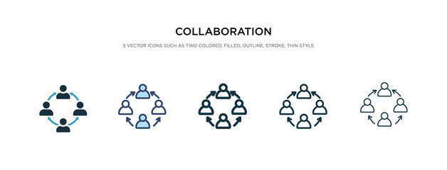collaboration icon in different style vector illustration. two colored and black collaboration vector icons designed in filled, outline, line and stroke style can be used for web, mobile, ui