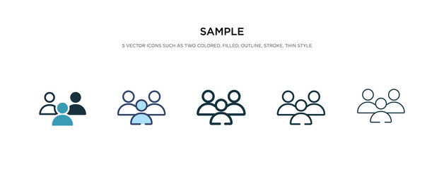 sample icon in different style vector illustration. two colored and black sample vector icons designed in filled, outline, line and stroke style can be used for web, mobile, ui