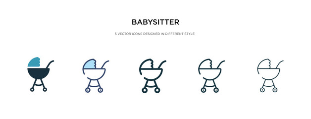 babysitter icon in different style vector illustration. two colored and black babysitter vector icons designed in filled, outline, line and stroke style can be used for web, mobile, ui