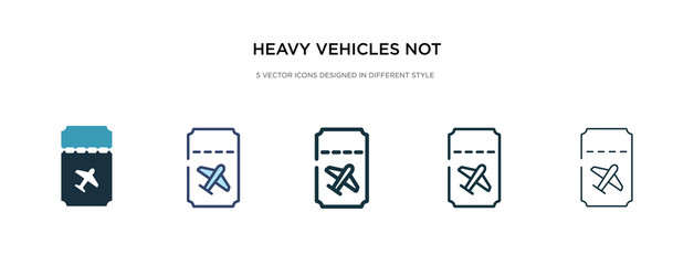 heavy vehicles not allowed icon in different style vector illustration. two colored and black heavy vehicles not allowed vector icons designed in filled, outline, line and stroke style can be used
