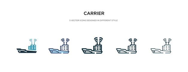 carrier icon in different style vector illustration. two colored and black carrier vector icons designed in filled, outline, line and stroke style can be used for web, mobile, ui