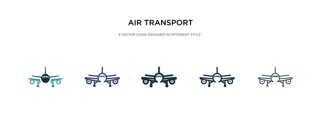 air transport icon in different style vector illustration. two colored and black air transport vector icons designed in filled, outline, line and stroke style can be used for web, mobile, ui