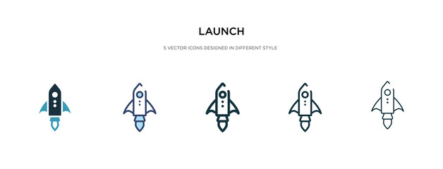 launch icon in different style vector illustration. two colored and black launch vector icons designed in filled, outline, line and stroke style can be used for web, mobile, ui