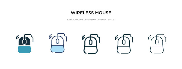 wireless mouse icon in different style vector illustration. two colored and black wireless mouse vector icons designed in filled, outline, line and stroke style can be used for web, mobile, ui