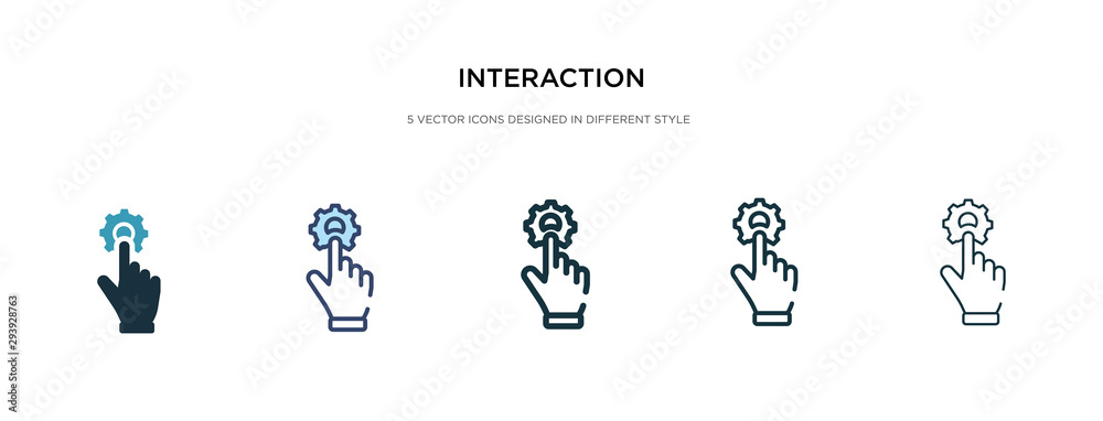 Poster interaction icon in different style vector illustration. two colored and black interaction vector ic