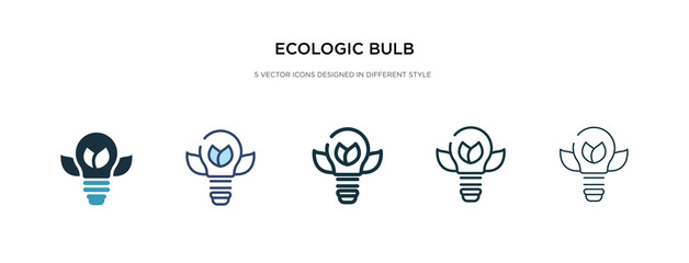 ecologic bulb icon in different style vector illustration. two colored and black ecologic bulb vector icons designed in filled, outline, line and stroke style can be used for web, mobile, ui