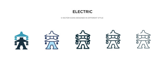 electric icon in different style vector illustration. two colored and black electric vector icons designed in filled, outline, line and stroke style can be used for web, mobile, ui