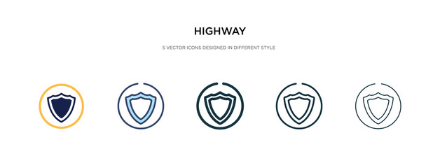 highway icon in different style vector illustration. two colored and black highway vector icons designed in filled, outline, line and stroke style can be used for web, mobile, ui