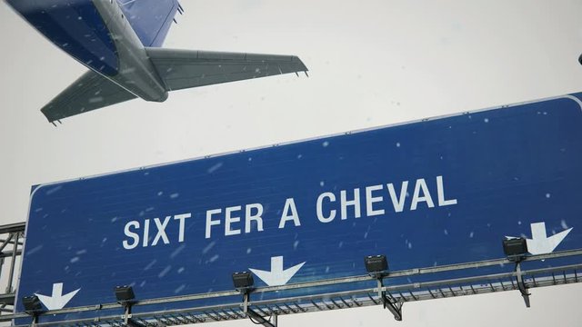 Airplane Takeoff Sixt Fer a Cheval in Christmas