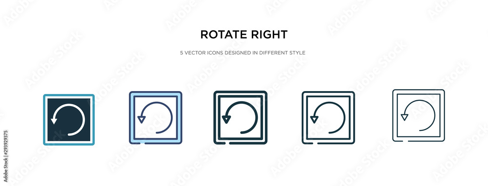 Poster rotate right icon in different style vector illustration. two colored and black rotate right vector 