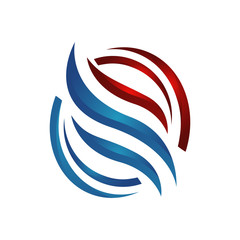 abstract heating and cooling hvac logo design vector business company