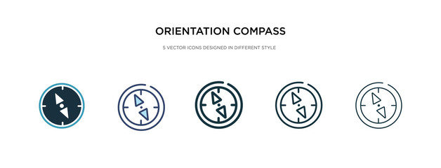 orientation compass icon in different style vector illustration. two colored and black orientation compass vector icons designed in filled, outline, line and stroke style can be used for web, © zaurrahimov