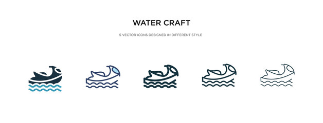 water craft icon in different style vector illustration. two colored and black water craft vector icons designed in filled, outline, line and stroke style can be used for web, mobile, ui
