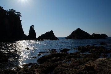 海（岩場）