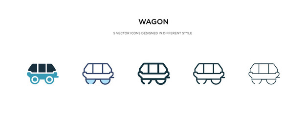 wagon icon in different style vector illustration. two colored and black wagon vector icons designed in filled, outline, line and stroke style can be used for web, mobile, ui