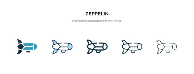 zeppelin icon in different style vector illustration. two colored and black zeppelin vector icons designed in filled, outline, line and stroke style can be used for web, mobile, ui © zaurrahimov