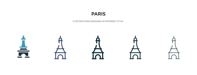 paris icon in different style vector illustration. two colored and black paris vector icons designed in filled, outline, line and stroke style can be used for web, mobile, ui