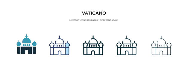 Naklejka premium vaticano icon in different style vector illustration. two colored and black vaticano vector icons designed in filled, outline, line and stroke style can be used for web, mobile, ui