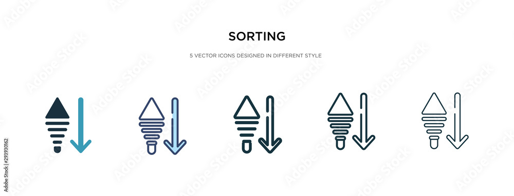 Poster sorting icon in different style vector illustration. two colored and black sorting vector icons desi