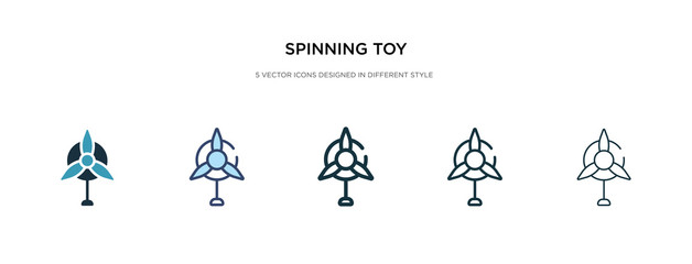 spinning toy icon in different style vector illustration. two colored and black spinning toy vector icons designed in filled, outline, line and stroke style can be used for web, mobile, ui