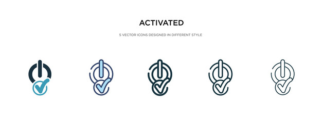 activated icon in different style vector illustration. two colored and black activated vector icons designed in filled, outline, line and stroke style can be used for web, mobile, ui