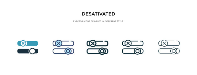 Fototapeta na wymiar desativated icon in different style vector illustration. two colored and black desativated vector icons designed in filled, outline, line and stroke style can be used for web, mobile, ui