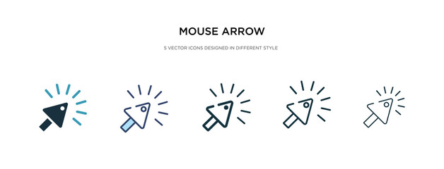 mouse arrow icon in different style vector illustration. two colored and black mouse arrow vector icons designed in filled, outline, line and stroke style can be used for web, mobile, ui