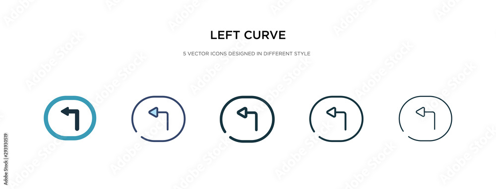 Poster left curve icon in different style vector illustration. two colored and black left curve vector icon