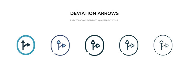 deviation arrows icon in different style vector illustration. two colored and black deviation arrows vector icons designed in filled, outline, line and stroke style can be used for web, mobile, ui - obrazy, fototapety, plakaty