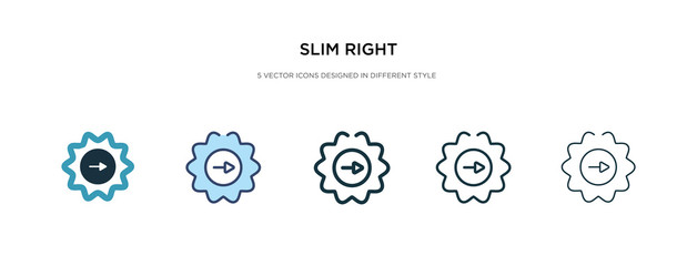 slim right icon in different style vector illustration. two colored and black slim right vector icons designed in filled, outline, line and stroke style can be used for web, mobile, ui