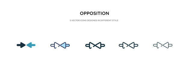 opposition icon in different style vector illustration. two colored and black opposition vector icons designed in filled, outline, line and stroke style can be used for web, mobile, ui