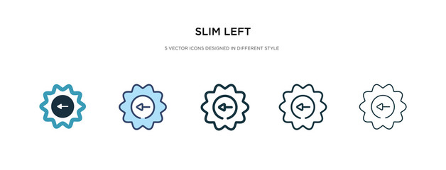 slim left icon in different style vector illustration. two colored and black slim left vector icons designed in filled, outline, line and stroke style can be used for web, mobile, ui