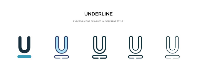 underline icon in different style vector illustration. two colored and black underline vector icons designed in filled, outline, line and stroke style can be used for web, mobile, ui