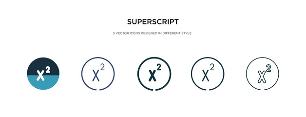 superscript icon in different style vector illustration. two colored and black superscript vector icons designed in filled, outline, line and stroke style can be used for web, mobile, ui