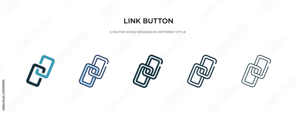 Poster link button icon in different style vector illustration. two colored and black link button vector ic