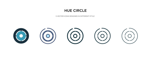 hue circle icon in different style vector illustration. two colored and black hue circle vector icons designed in filled, outline, line and stroke style can be used for web, mobile, ui