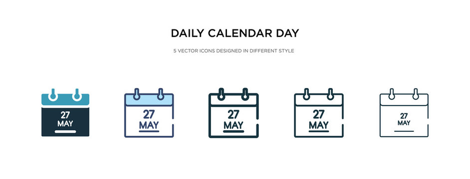 daily calendar day 14 icon in different style vector illustration. two colored and black daily calendar day 14 vector icons designed in filled, outline, line and stroke style can be used for web,
