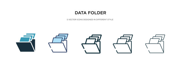 Fototapeta data folder icon in different style vector illustration. two colored and black data folder vector icons designed in filled, outline, line and stroke style can be used for web, mobile, ui obraz