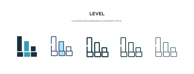 level icon in different style vector illustration. two colored and black level vector icons designed in filled, outline, line and stroke style can be used for web, mobile, ui