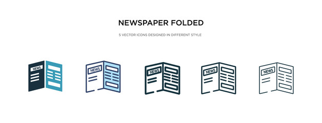 newspaper folded icon in different style vector illustration. two colored and black newspaper folded vector icons designed in filled, outline, line and stroke style can be used for web, mobile, ui