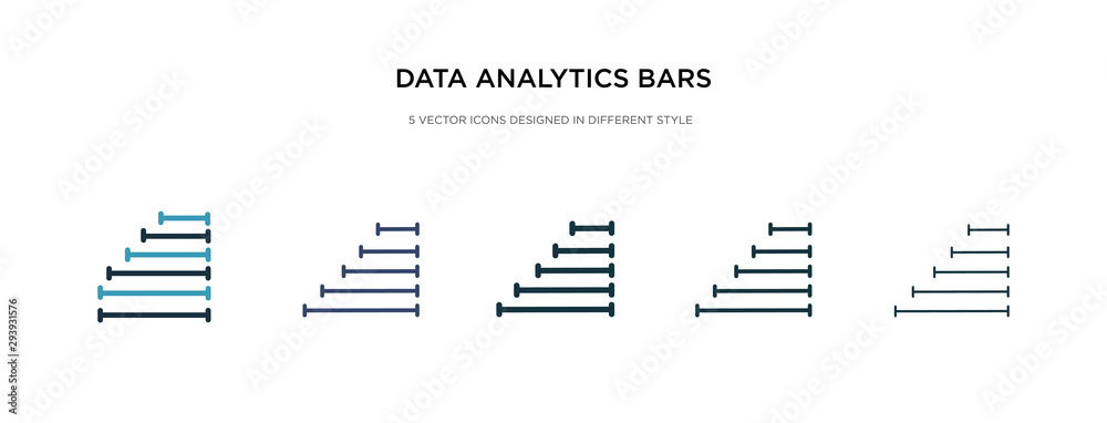 Poster data analytics bars icon in different style vector illustration. two colored and black data analytic