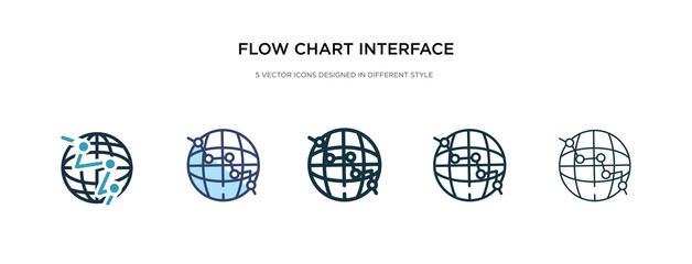 flow chart interface icon in different style vector illustration. two colored and black flow chart interface vector icons designed in filled, outline, line and stroke style can be used for web,