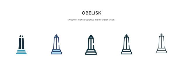 obelisk icon in different style vector illustration. two colored and black obelisk vector icons designed in filled, outline, line and stroke style can be used for web, mobile, ui - obrazy, fototapety, plakaty