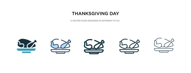 thanksgiving day icon in different style vector illustration. two colored and black thanksgiving day vector icons designed in filled, outline, line and stroke style can be used for web, mobile, ui