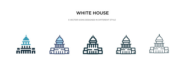white house icon in different style vector illustration. two colored and black white house vector icons designed in filled, outline, line and stroke style can be used for web, mobile, ui